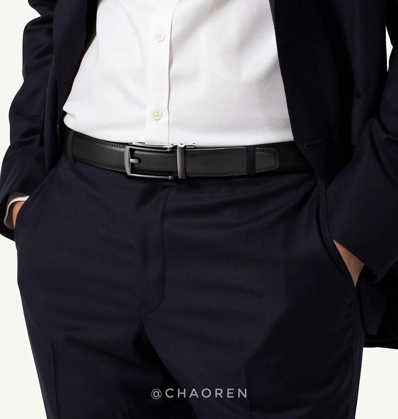 CHAOREN Mens Dress Belt - Ratchet Belt Leather 1 1/4" Comfort Click - Perfect Companion to Mens Dress Shoes - Image 3